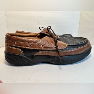 Dr. Comfort Patrick Men’s 11 W Casual Boat Shoes In Black  and Brown Leather